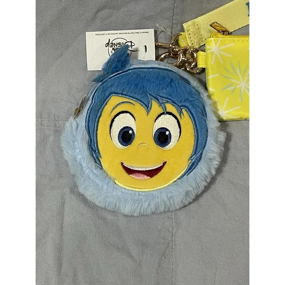 NEW Disney Parks Pixar Inside Out 2 Joy Plush Keychain Bag Charm‎ Wristlet